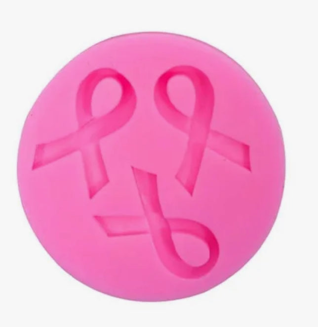 Ribbon Silicone Candy Mold, Breast Cancer Awareness Pink