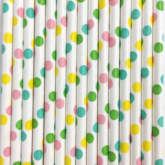 Pastel Paper Straws, Pastel Straws, Sweet & Treats Paper Straws
