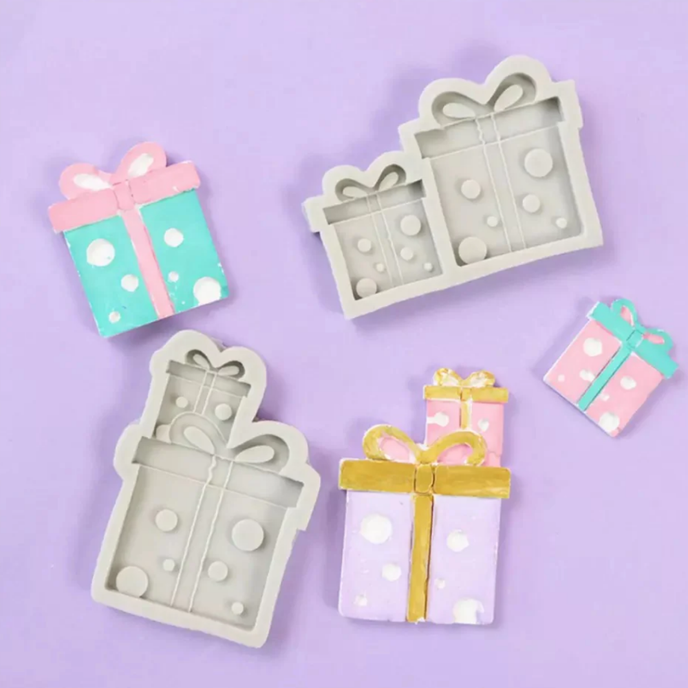 Wrapped Gift Silicone Mold, Wrapped Gifts, regalos de navidad, cajas de regalo en silicone mold, Christmas silicone mold