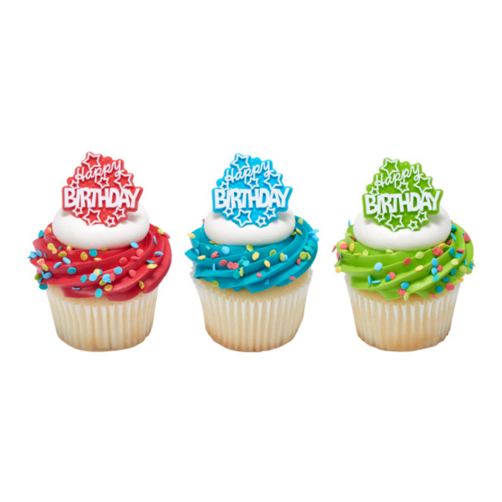Happy birthday cupcakes ring, cupcakes ring, birthday cupcakes ring, feliz cumpleaños cupcakes, feliz cumpleaños cupcakes, Happy Birthday Stars Cupcakes ring