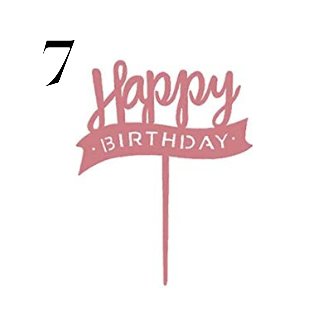 "Happy Birthday" Acrylic Cake Toppers