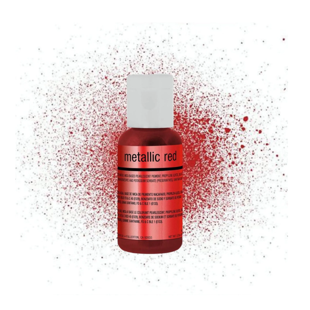 Chefmaster Airbrush Metallic Food Coloring, Chefmaster Airbrushm, Airbrsuh, Metallic Red Airbrush