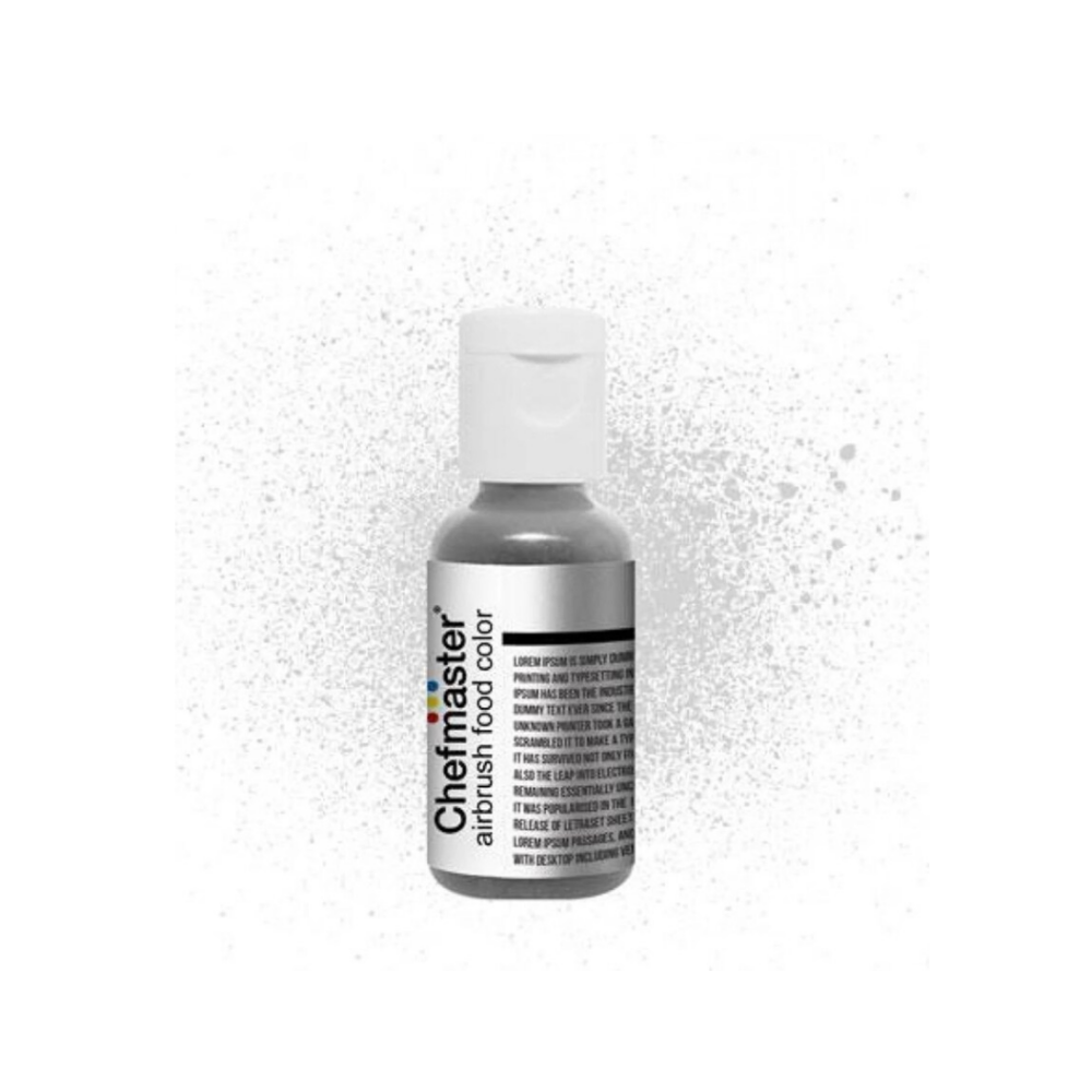 Chefmaster Airbrush Metallic Food Coloring, Airbrush Metallic Silver , Airbrush equipment, Metallic Airbrush Silver