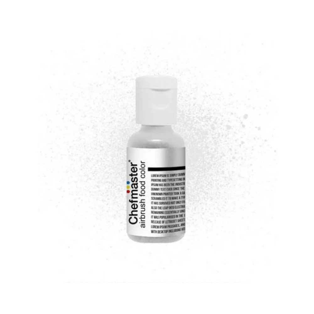 silver metallic food color, chefmaster airbrush metallic silver food coloring, chefmaster airbrush, airbrusn amazon, chefmaster airbrush silver , metallic pearl airbrush