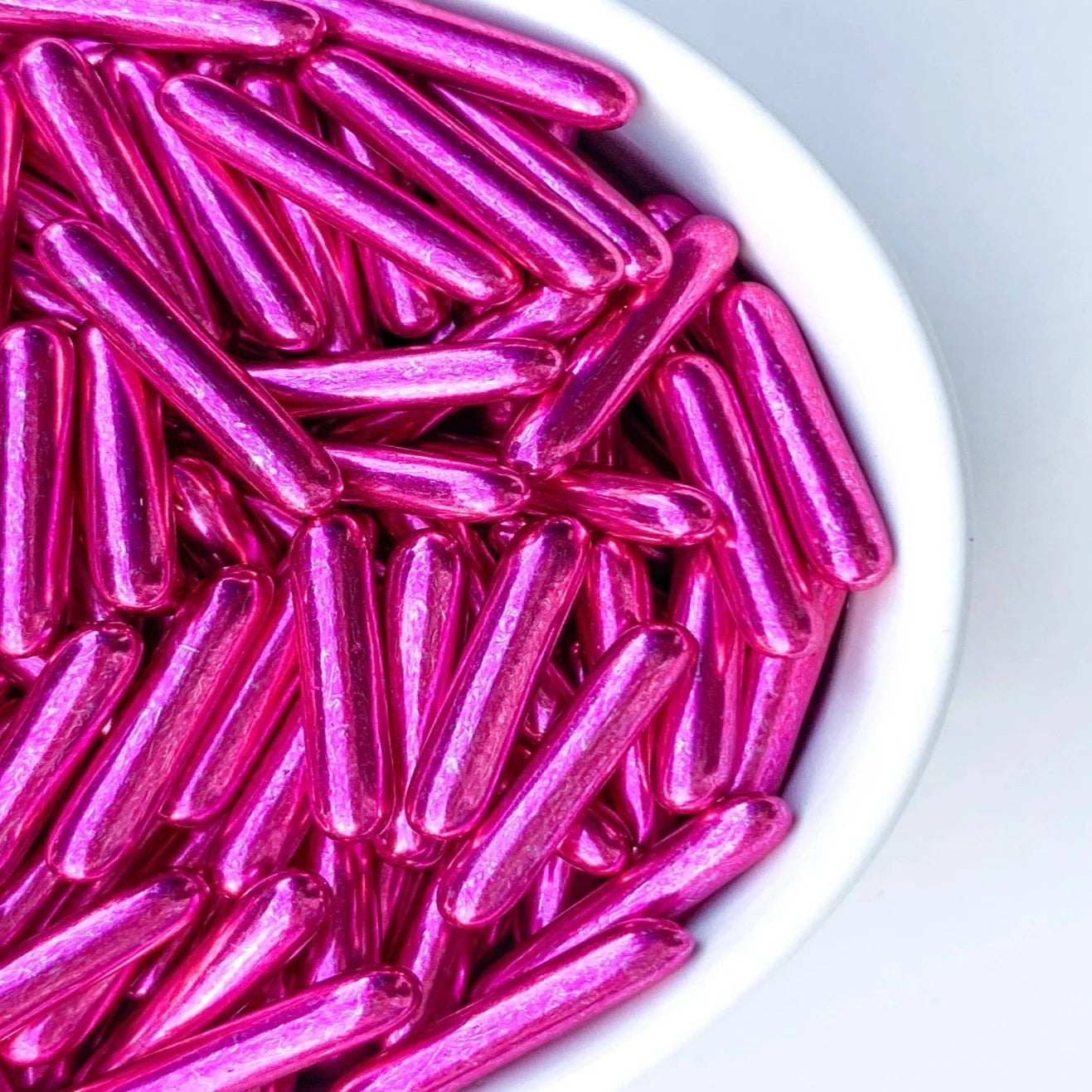 Pixie Dust Sprinkles , Fuchsia Metallic Rods, Fucshia Sprinkles