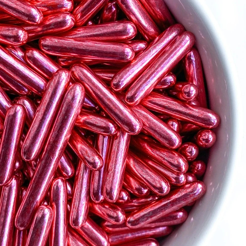 Pixie Dust RED Rods, Metallic Sprinkles, Sprinkles Metallic Rods , Red Metallic Rods Pixie Dust