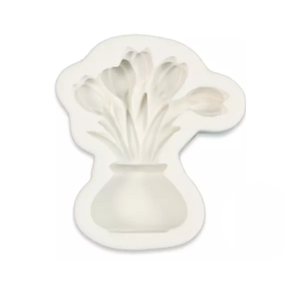 Tulip Flower Pot, Tulip Flower Pot Silicone Mold, Tulip Flower resin mold, Tupil flower pot chocolate mold, tulip flower pot fondant mold