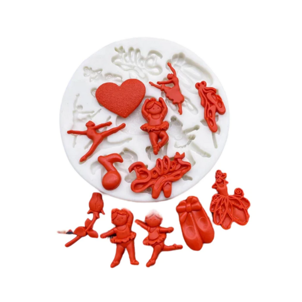 Ballet Themed Silicone Mold, ballerina Theme , ballerina theme silicone mold, Ballet Themed silicone Mold, molde de bailarina