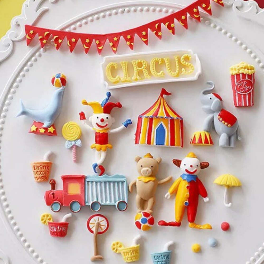 Circus Theme Decorations Silicone Mold, Circus Theme, tema de circo en silicone mold