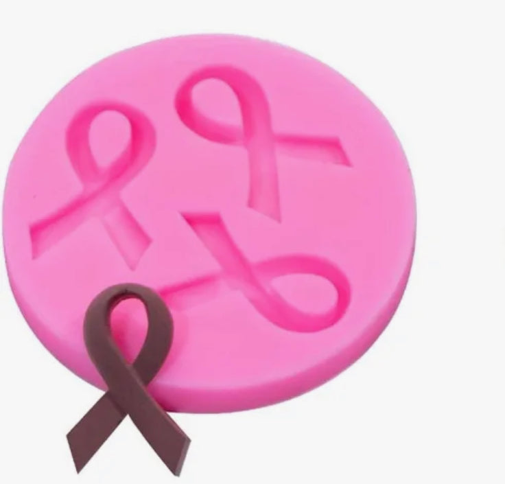 Ribbon Silicone Candy Mold, Breast Cancer Awareness Pink