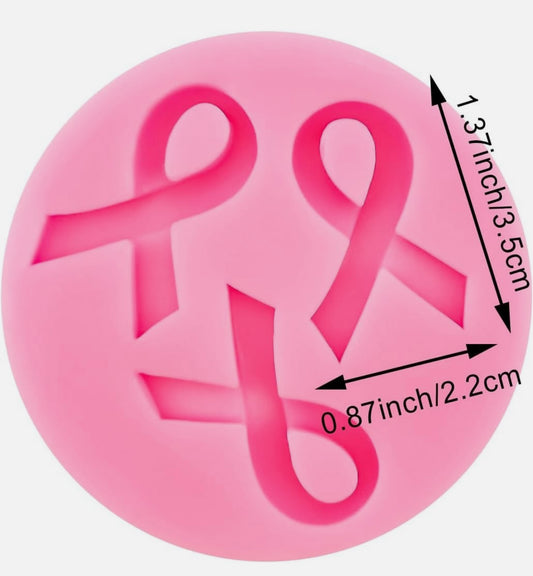 Ribbon Silicone Candy Mold, Breast Cancer Awareness Pink