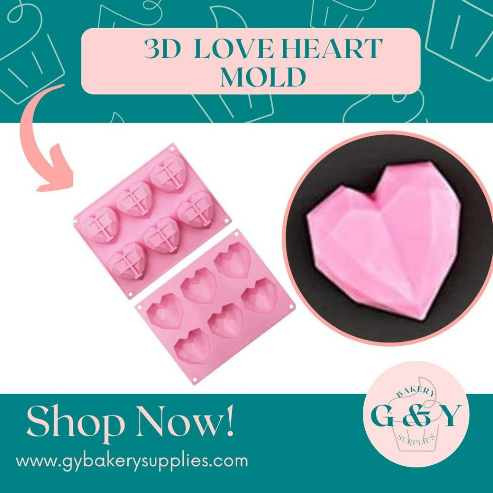 3d heart silicone mold, heart silicone mold, 3D Love Heart Shaped, Mother day Love, Love Heart, Pink Diamond Heart, corazones para chocolate, small tretas love shape