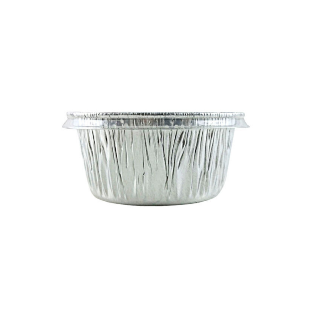  Baking Cups with Lids, Aluminum Foil Desserts Flan, Cheesecake Custard Cake Cups, Gathering Shower Favor- Khaki. Aluminum. cup liner with lids, flan cup , baking cup disposable, disposable cup with lid