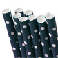 Navy Blue - Polka Dot Paper Straws (25 pack)