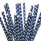 Navy-Blue- Polka Dot paper Straws, Sweet & treats paper Straws, sweet & Treats Navy Blue Straws, paper straws, navy/blue paper straws