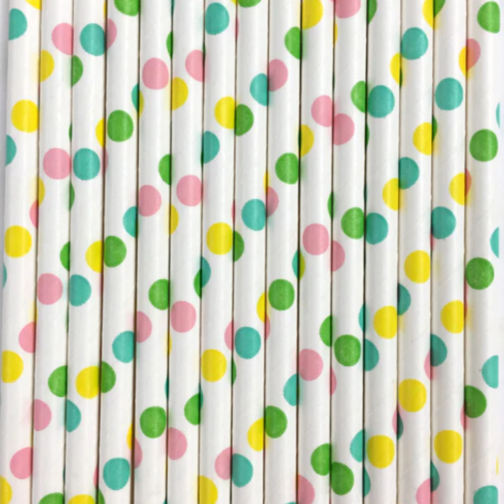 Pastel Paper Straws, Pastel Straws, Sweet & Treats Paper Straws