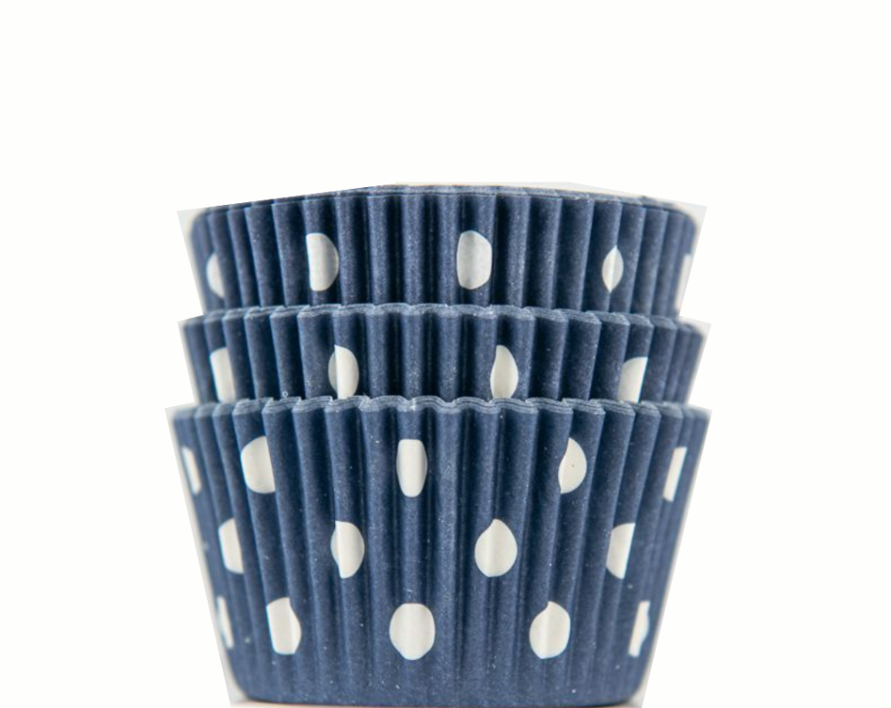 navy blue polka dot cupcakes liners, navy blue polka dot, sweet & treats navy blue, polka dot navy blue, polka dot cupcakes lines