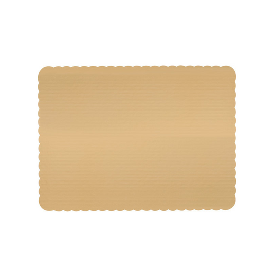 Gold Quarter Sheet Scalloped Cake Board - 10"x14"