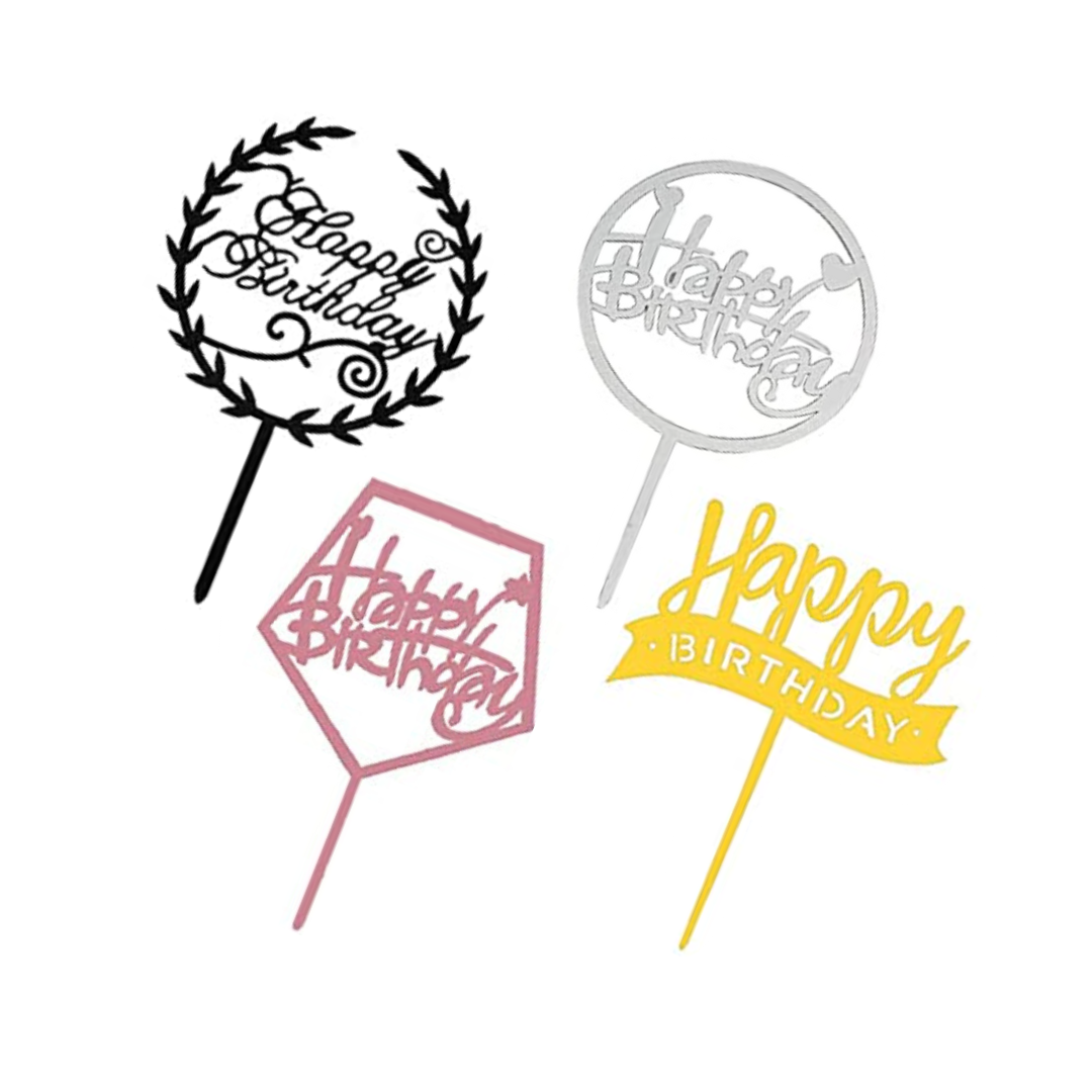 "Happy Birthday" Acrylic Cake Toppers