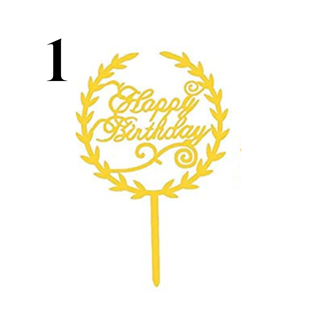 "Happy Birthday" Acrylic Cake Toppers