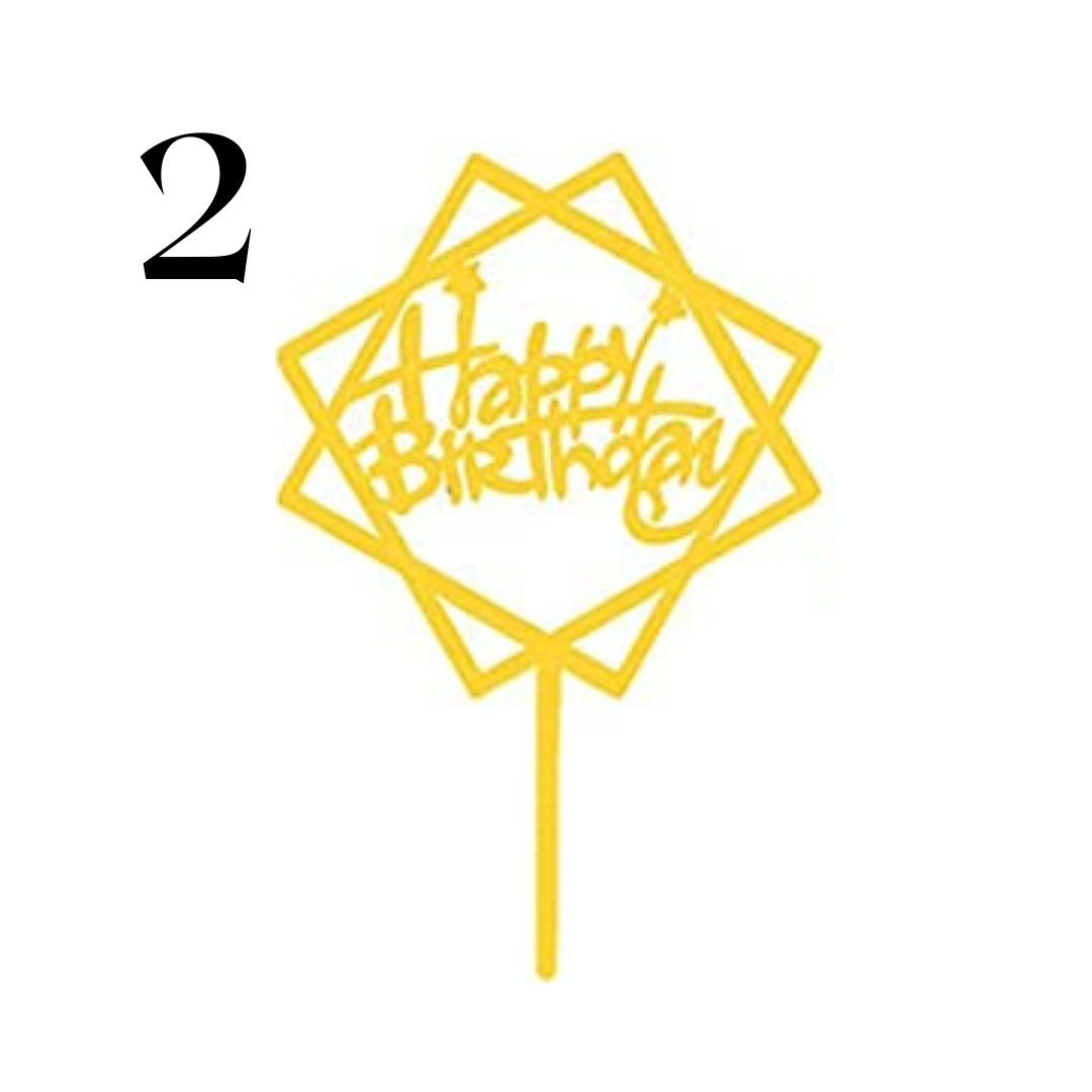 "Happy Birthday" Acrylic Cake Toppers