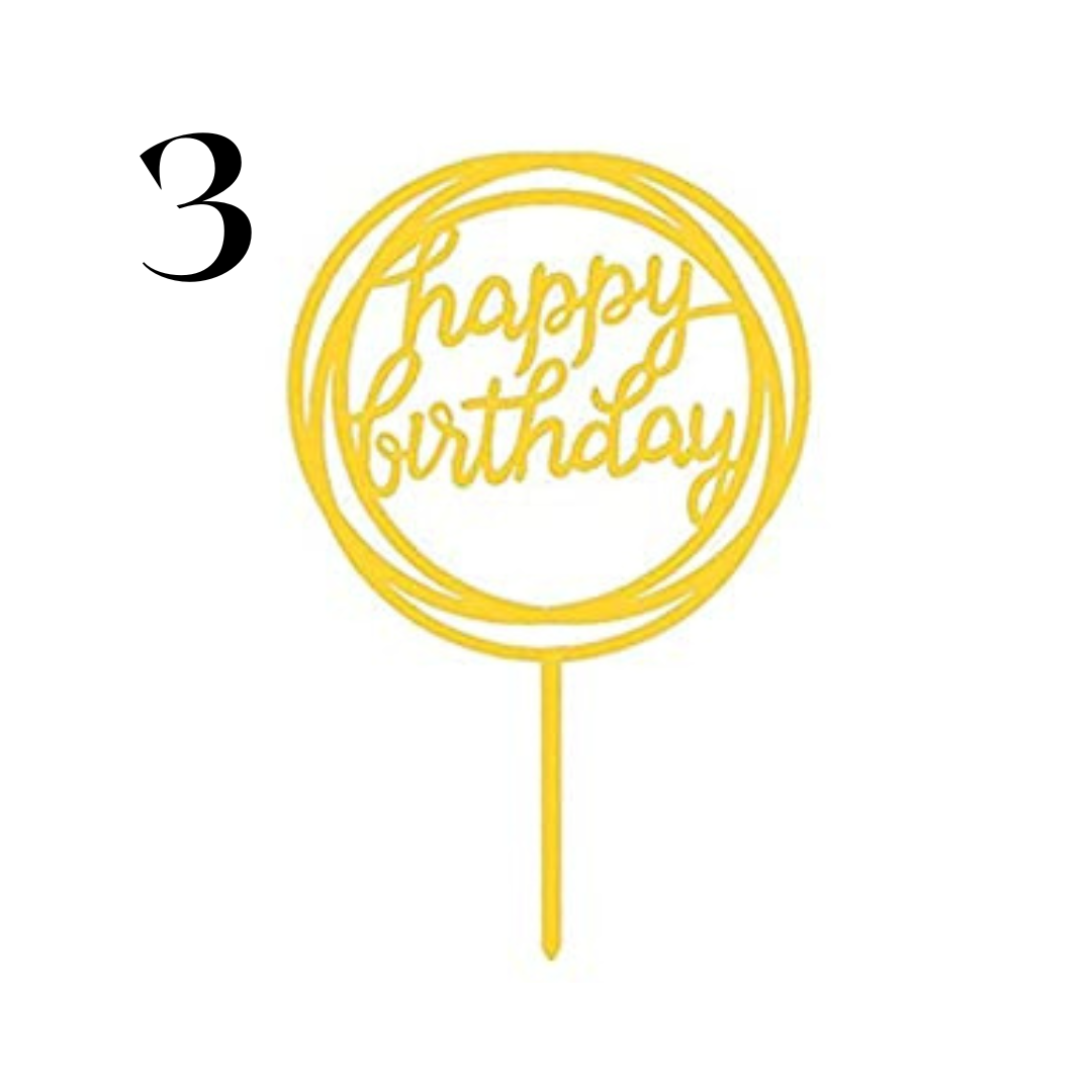"Happy Birthday" Acrylic Cake Toppers