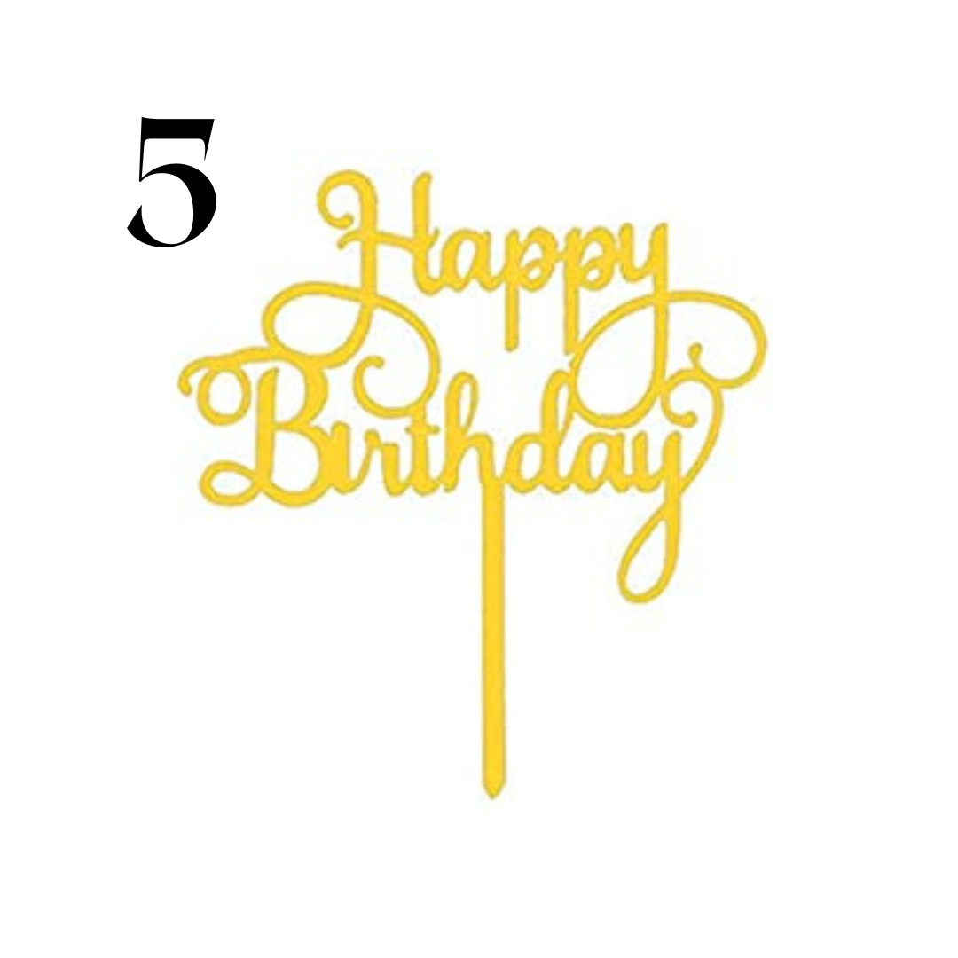 "Happy Birthday" Acrylic Cake Toppers