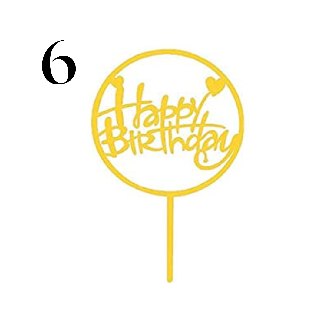 "Happy Birthday" Acrylic Cake Toppers