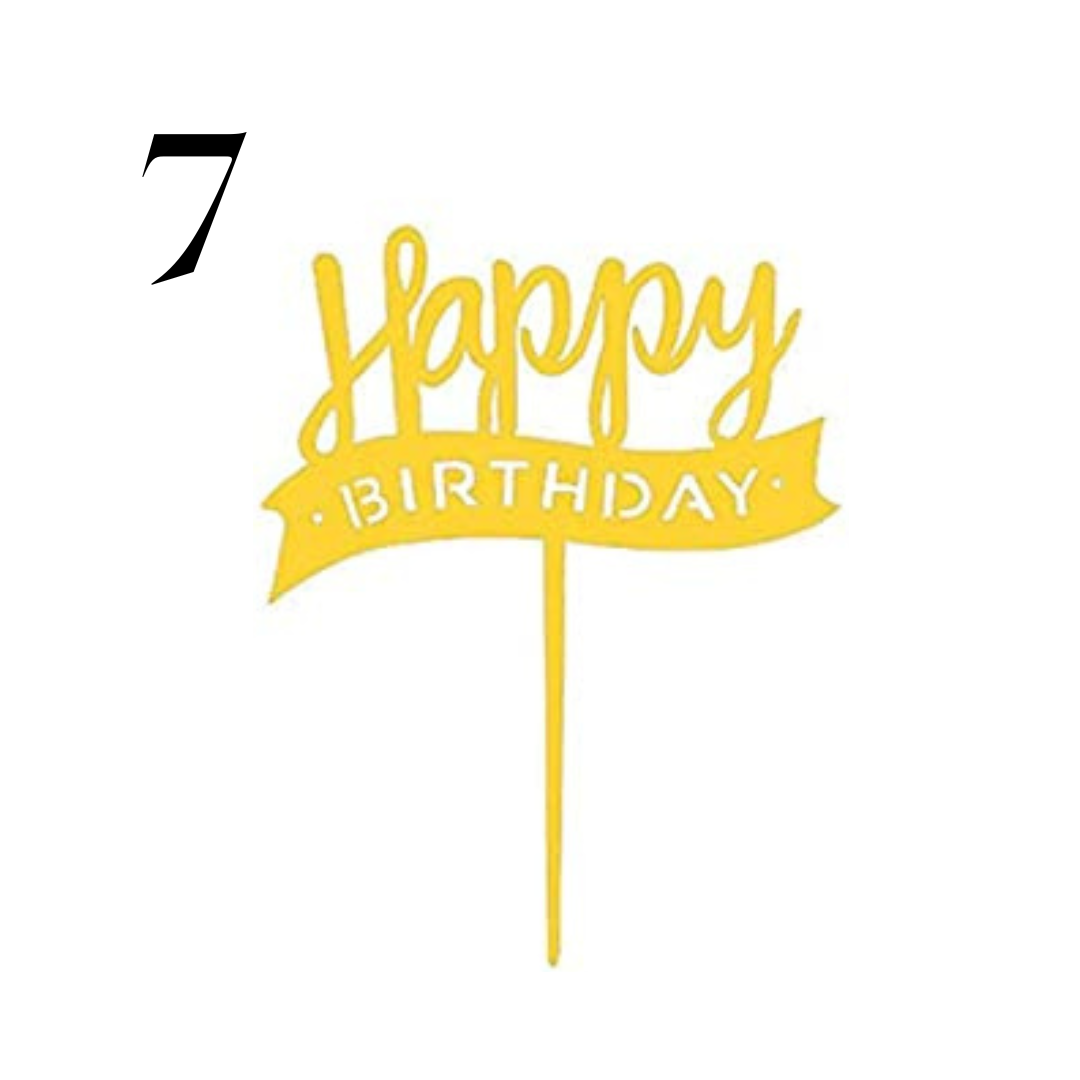 "Happy Birthday" Acrylic Cake Toppers