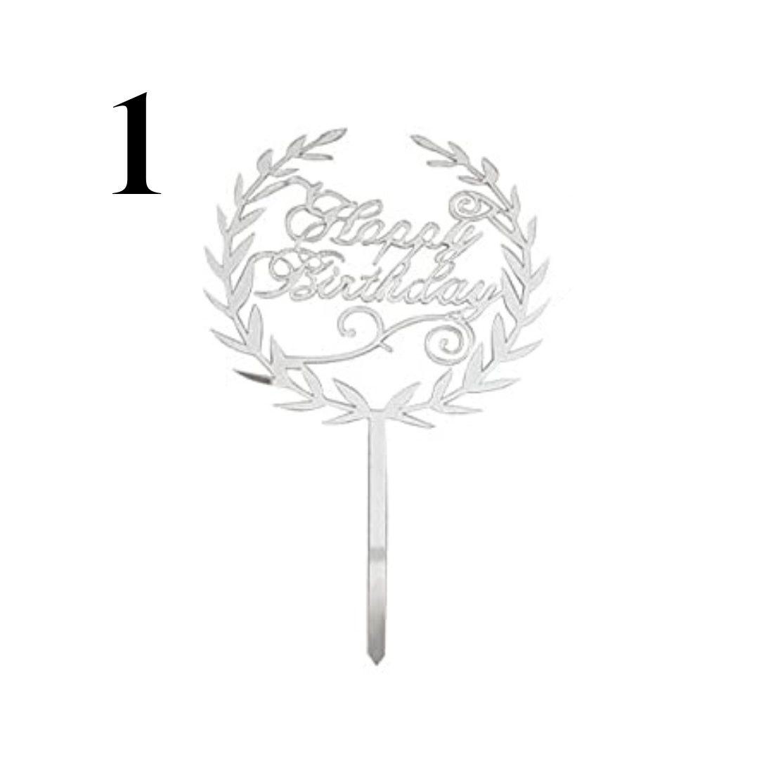 "Happy Birthday" Acrylic Cake Toppers