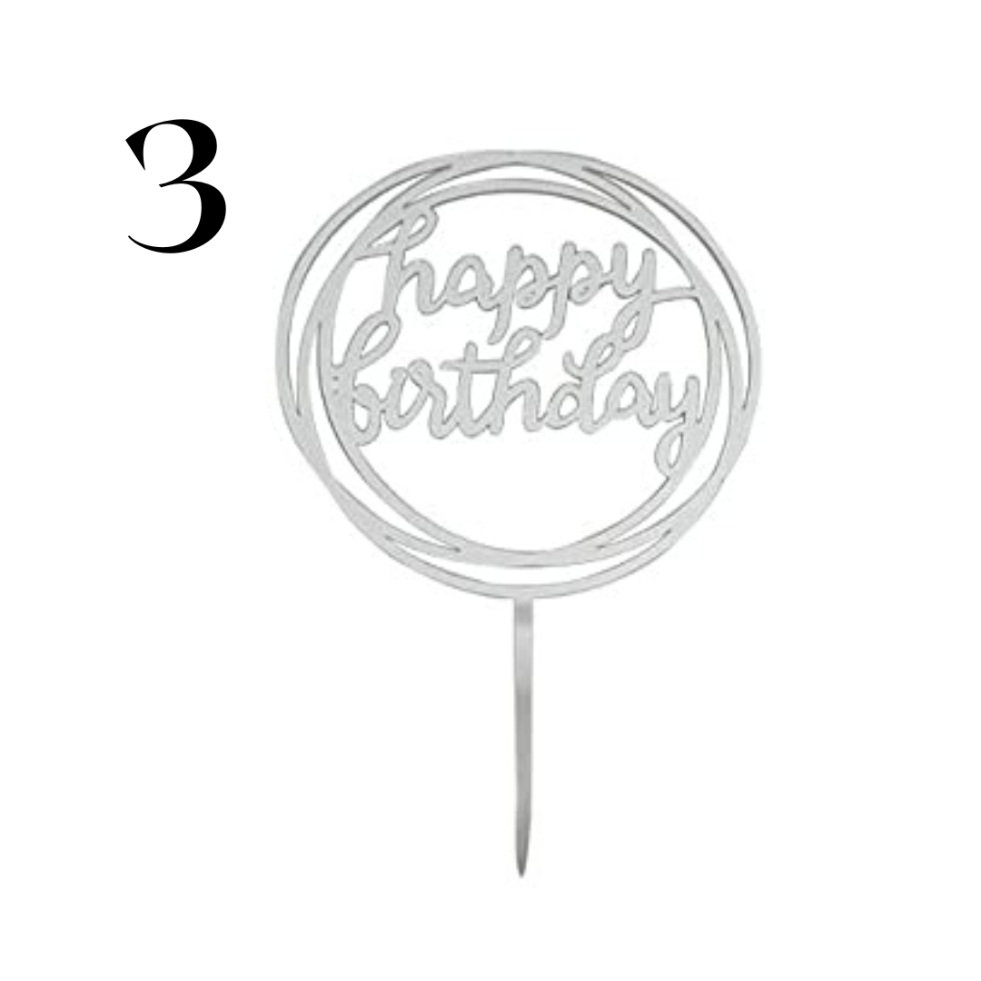 "Happy Birthday" Acrylic Cake Toppers
