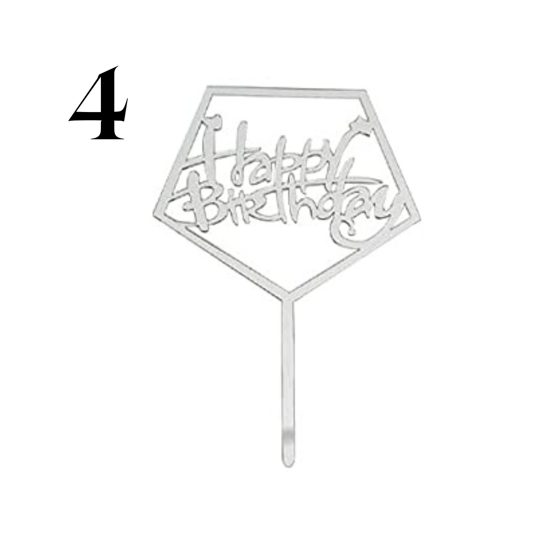 "Happy Birthday" Acrylic Cake Toppers