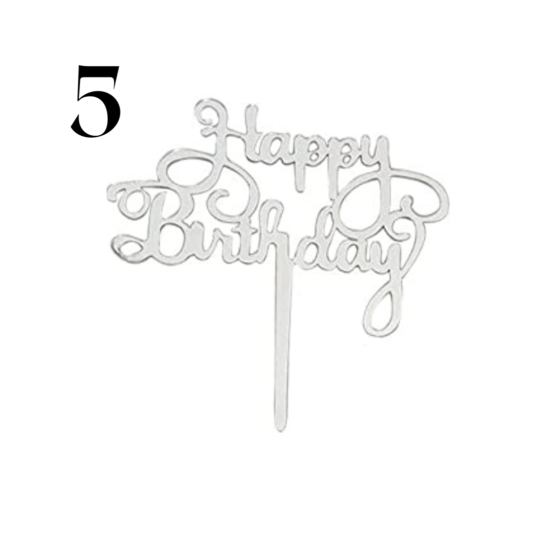 "Happy Birthday" Acrylic Cake Toppers