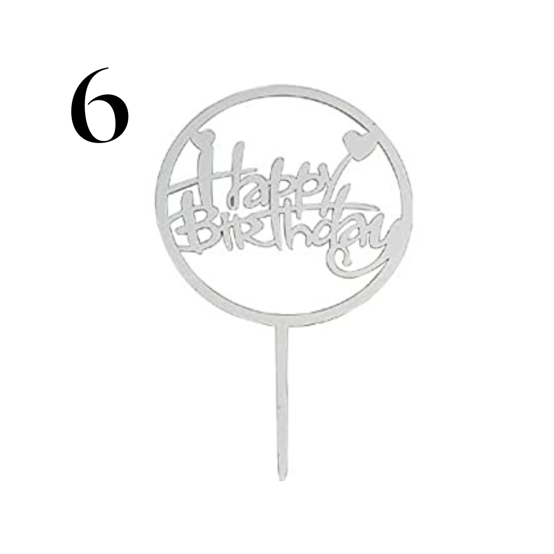 "Happy Birthday" Acrylic Cake Toppers