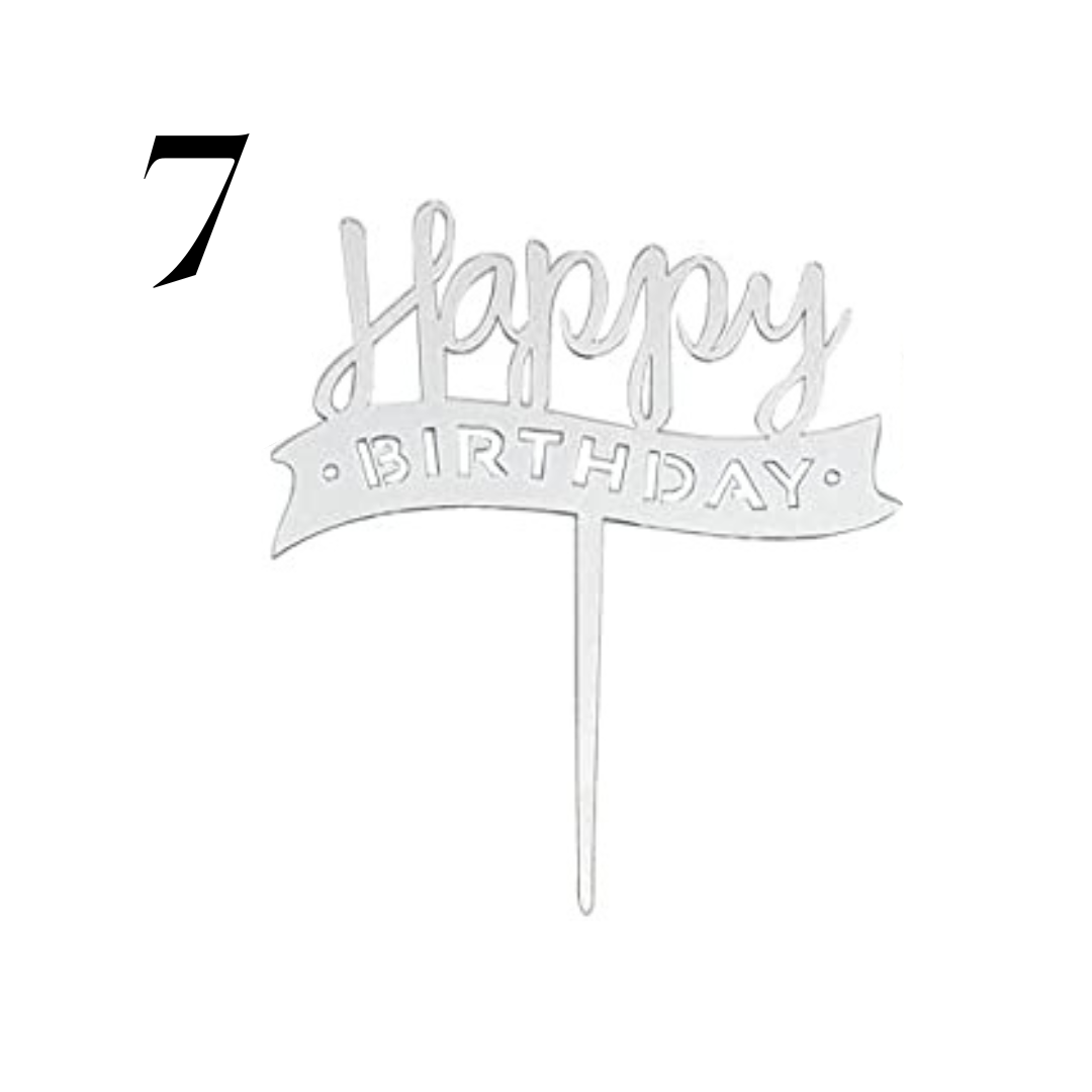 "Happy Birthday" Acrylic Cake Toppers