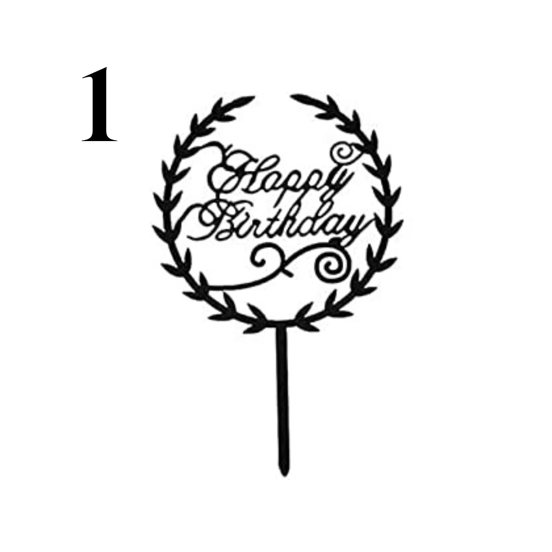"Happy Birthday" Acrylic Cake Toppers