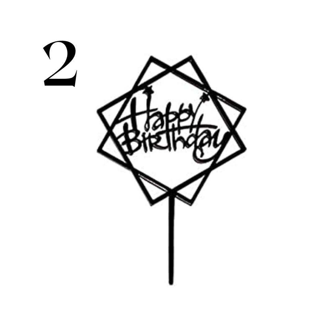 "Happy Birthday" Acrylic Cake Toppers