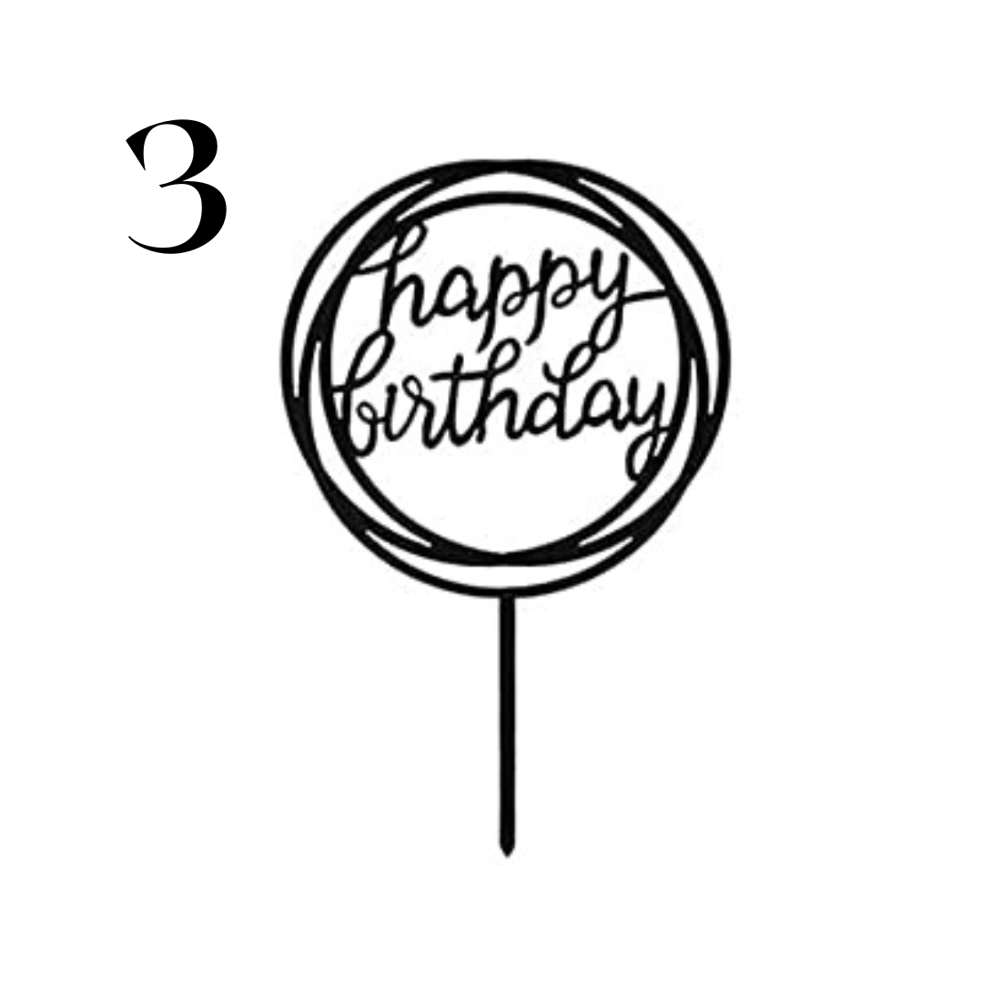 "Happy Birthday" Acrylic Cake Toppers