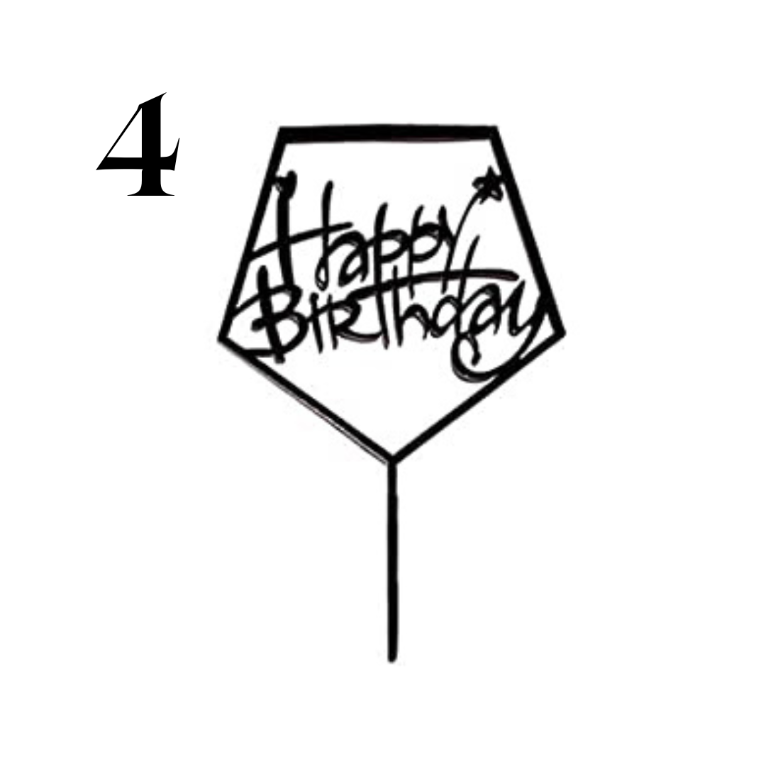 "Happy Birthday" Acrylic Cake Toppers