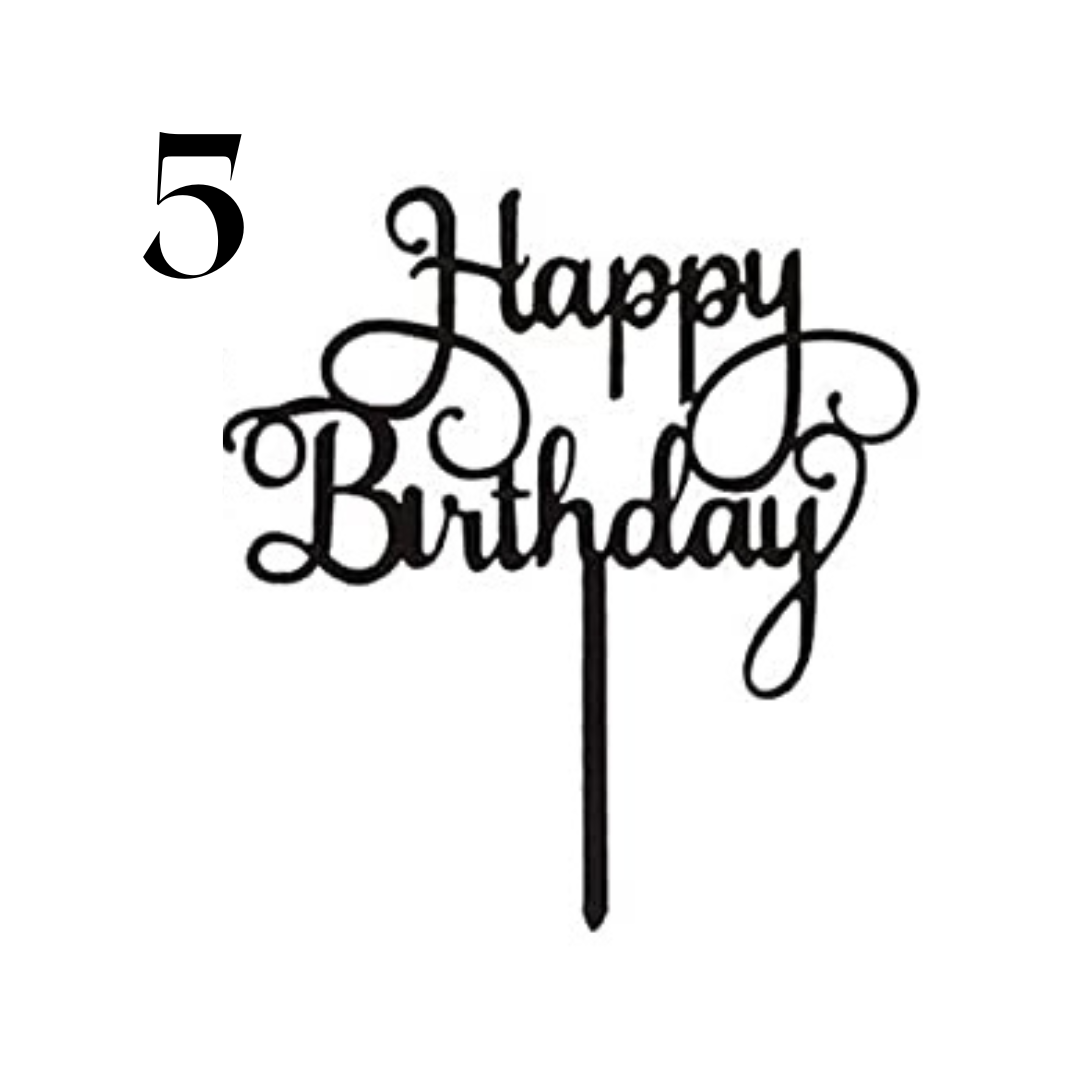 "Happy Birthday" Acrylic Cake Toppers