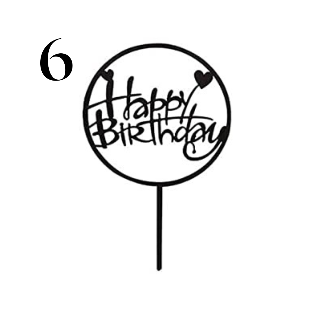 "Happy Birthday" Acrylic Cake Toppers