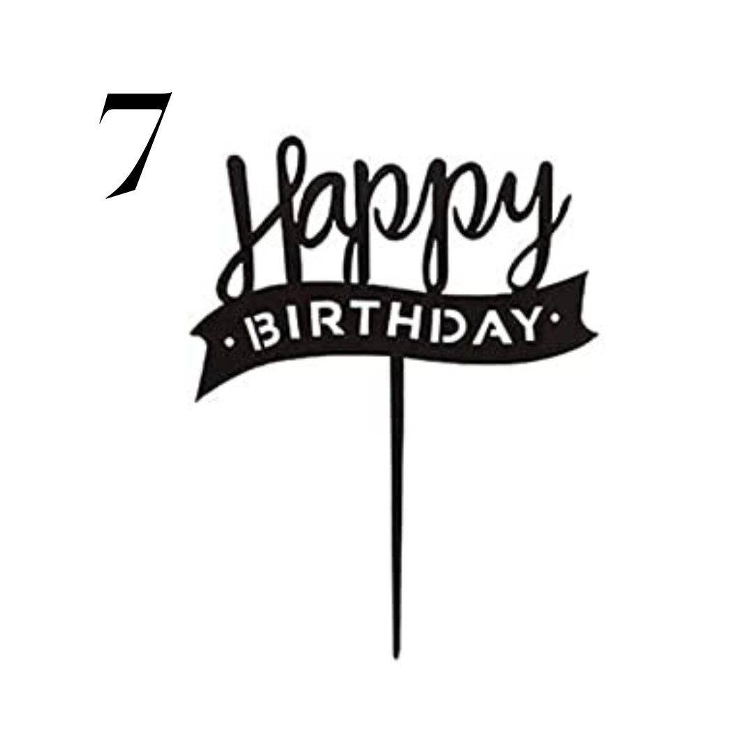 "Happy Birthday" Acrylic Cake Toppers