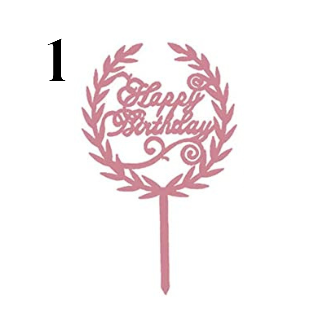 "Happy Birthday" Acrylic Cake Toppers