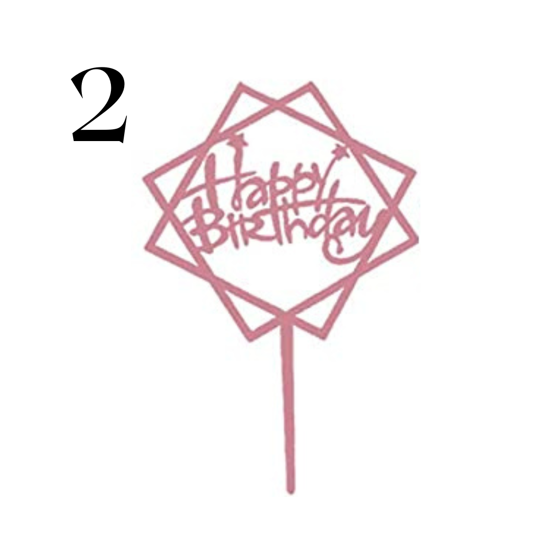 "Happy Birthday" Acrylic Cake Toppers