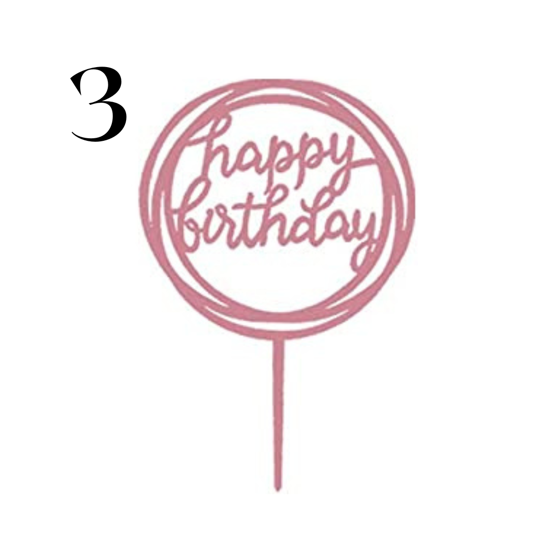 "Happy Birthday" Acrylic Cake Toppers