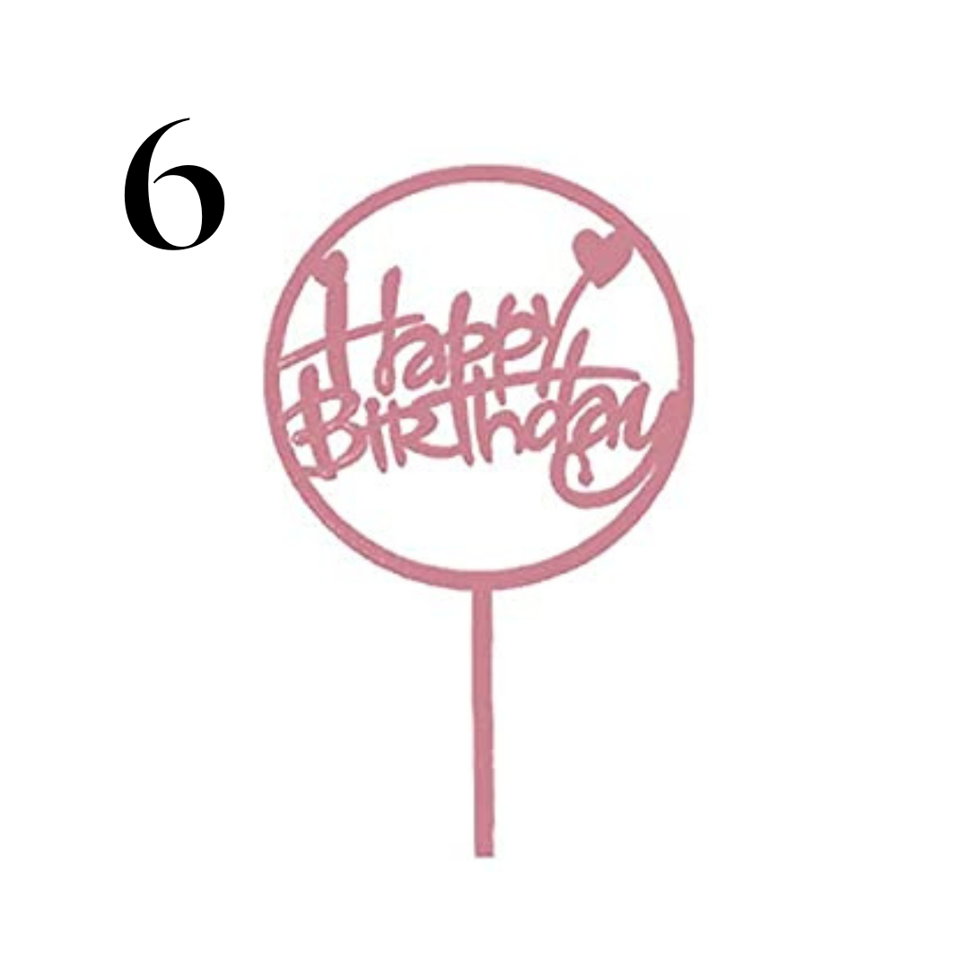 "Happy Birthday" Acrylic Cake Toppers