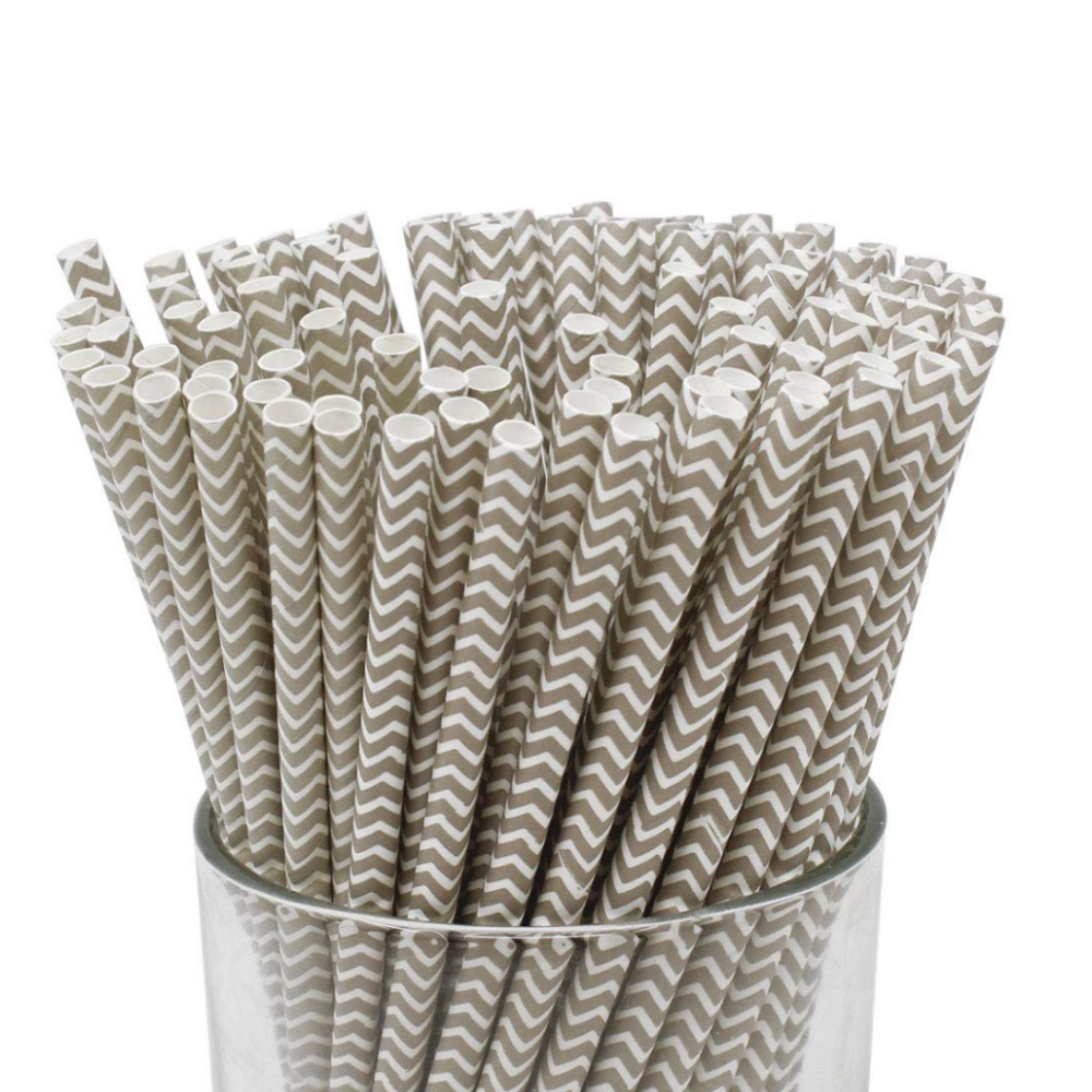 Gray- Chevron paper Straws, Paper Straws, Sweet & treats paper straws, cakepop straws, paper straws, Gray Party Straws, Gray paper Straws