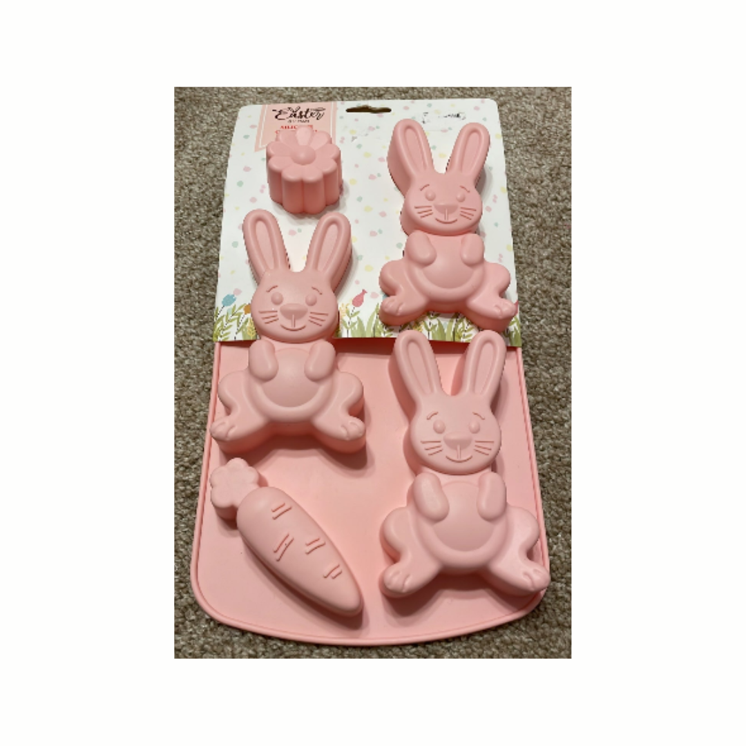 Easter Silicone Mold bunnies, carrot & flower.