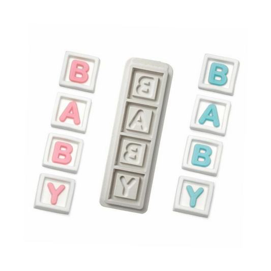BABY Blocks Silicone Mold, Baby Block 4PC, Baby Blocks Silicone Mold, Baby block mold, Gender Silicone Mold, Baby Block 4 pc mold