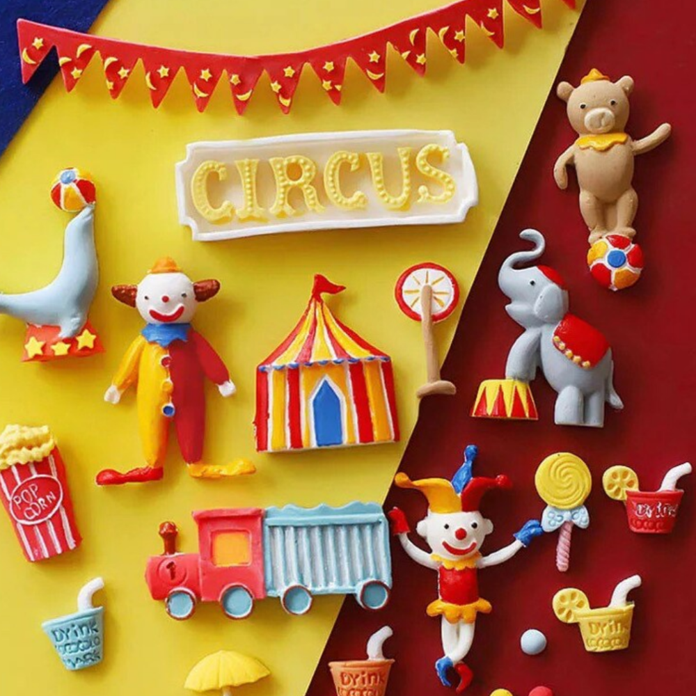 Circus Theme Decorations Silicone Mold, Circus Theme, tema de circo en silicone mold